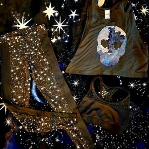 Victorias Secret PINK Skull bling outfit sz S